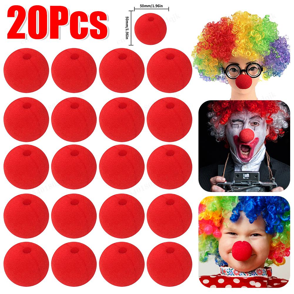 1-10 SZTUK 50mm Czerwony Gąbczasty Nos Klovna Kula Impreza Halloweenowa Clown Cyrk Magiczny Rekwizyt Komiksowy Cosplay Kostium Makijaż Dzieci Dorośli