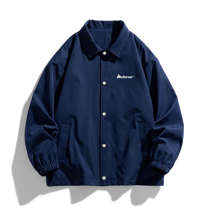 Lapel Jacket Men's Spring and Autumn New Fashion Loose Coach Jacket Couple Variety Casual Jacket