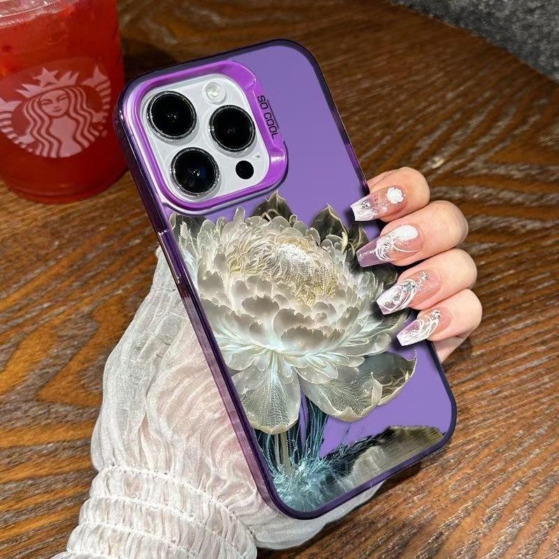 The new white lotus is suitable for iphone17 mobile phone case Apple 15promax/14 anti-drop 13pro12 Europe and America 16