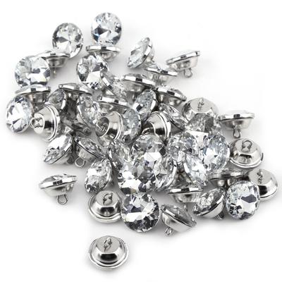 50 Stück Kristall Diamant Strass Runde Knöpfe für Kleidung Basteln Kopfteil Sofa