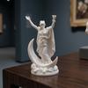 3D Printed Greek Goddess Figurine, Crescent Goddess Statue, Resin Sculpture Ornaments for Home Office Desktop Bookshelf Decorations