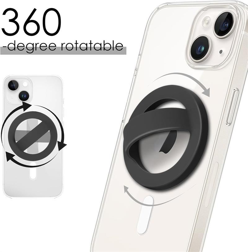 Supporto Anello per Telefono con Cinturino Morbido in Silicone Magnetico per Magsafe iPhone 16 Supporto Universale Anello di Presa Sicura Mac Safe Loop
