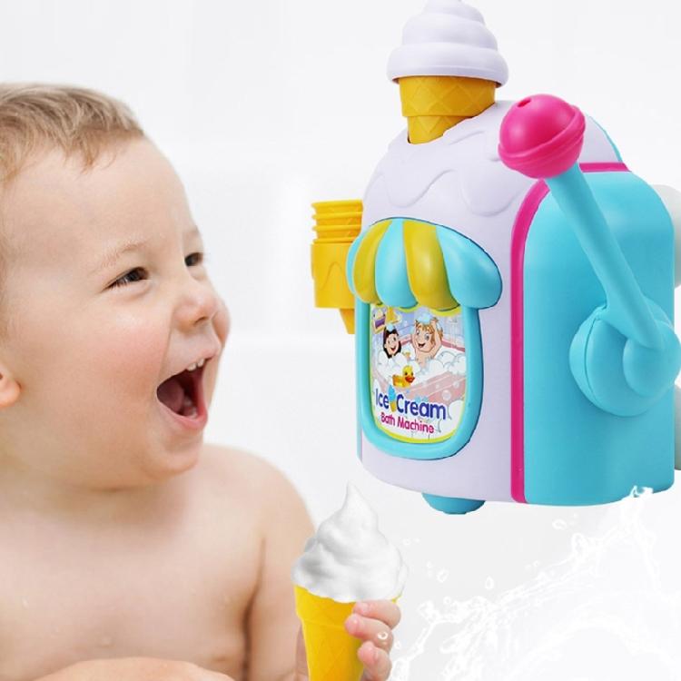 Ice Cream Bubble Maker Foam Machine Bath Entertainment Toy Safe Foam Maker Toy for Toddler Shower Time Fun Bathing Toy