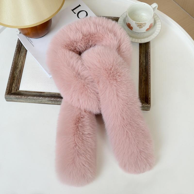 Faux Fox Fur Scarf Autumn Winter Versatile Long Shawl Fluffy Women Warm Neck Protection Neck Wrap Fur Collar