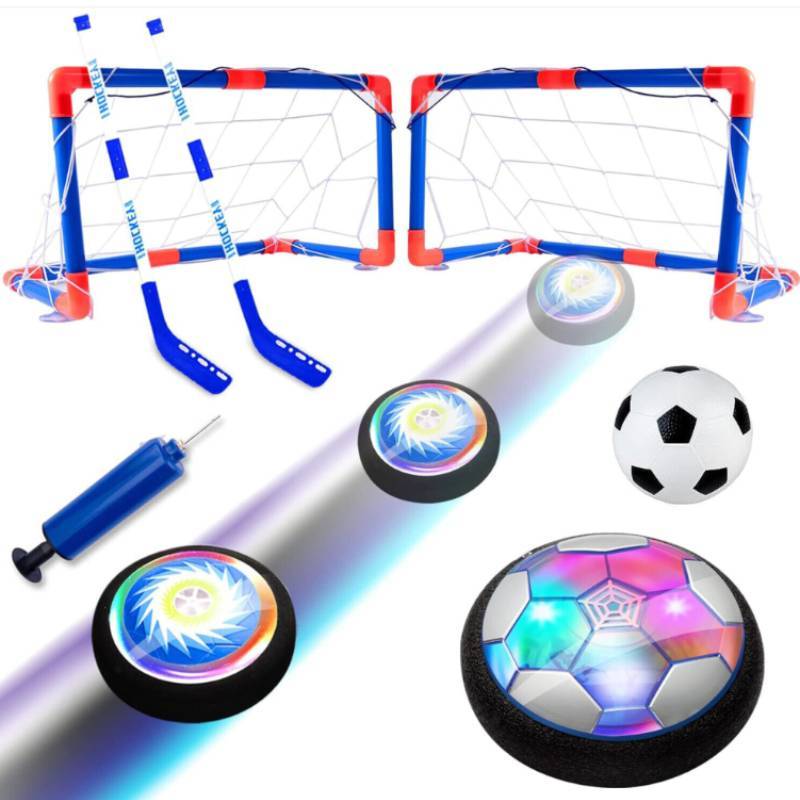 Football Hovering Hockey Toy Set Rechargeable Led With Goal For Gift Childrens