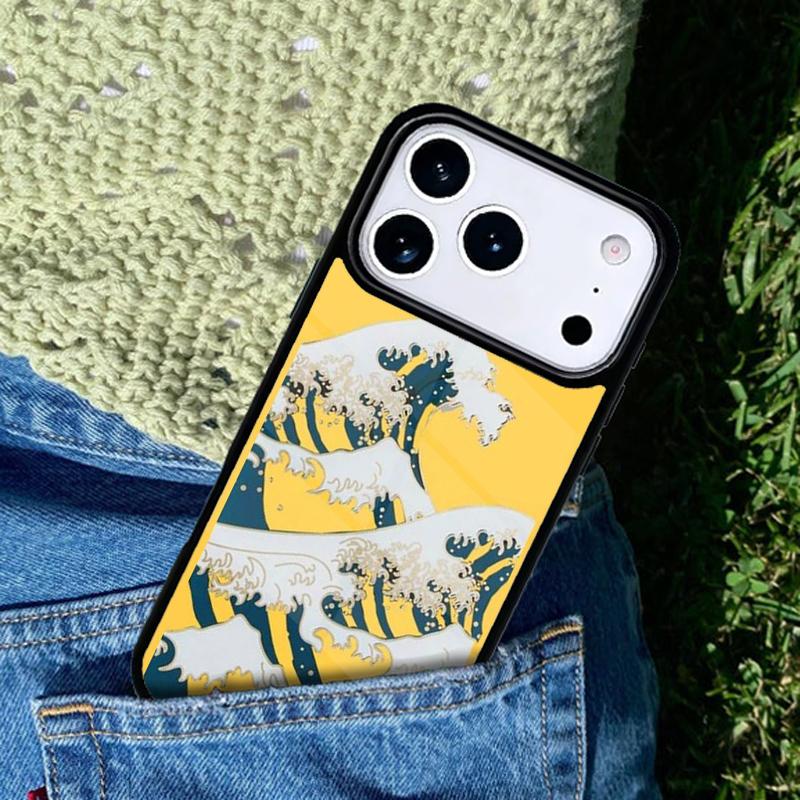 Cartoon Cute Stylish Waves Phone Case Cover for IPhone 11 12 13 14 15 16e 17 Pro Max Coque for IPhone 17 Air