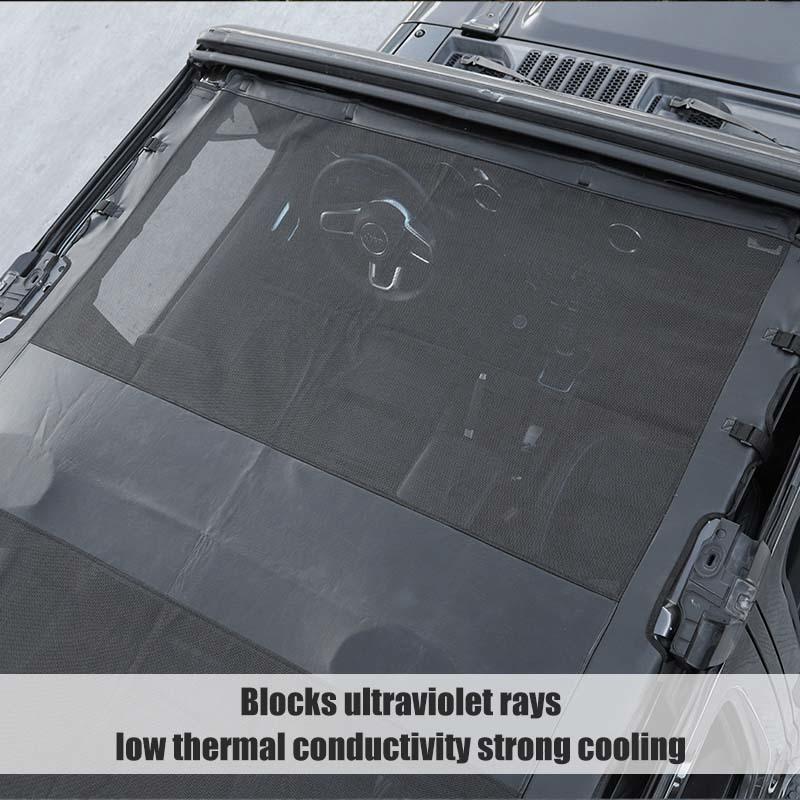 Sunshade Full Mesh Shade Top Anti-UV Leateher Top Cover for Jeep Wrangler JL 2018 Up  4-Door Version Provide UV Protection Car Accessories