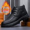 Vinternyhet herrars varma och kalla bomullsskor högskurna sammet förtjockad ull pappa skor mångsidiga avslappnade herrskinnskor