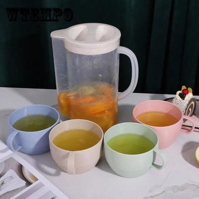 Koude Ketel Plastic Zha Ketel Dan Glas Hittebestendig en Hoge temperatuur Huishoudelijke Koud Water Beker Set Grote Capaciteit Fruitkan