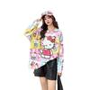 Korean Cartoon Print Rhinestone Round Neck Long Sleeve Pullover Sweater - Cute Loose Fit Autumn Winter Knitwear for Women