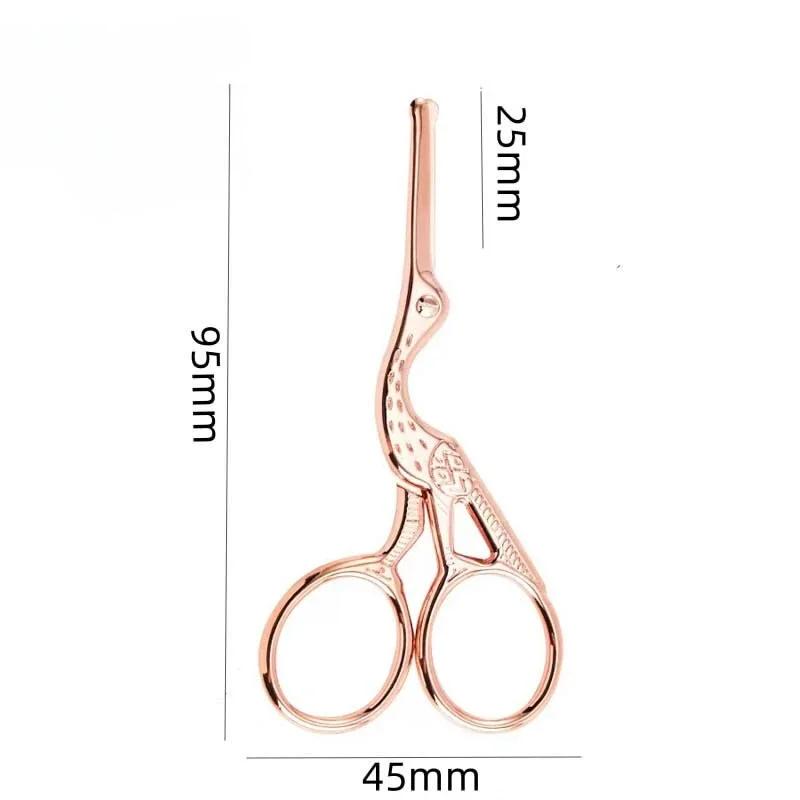 1Pc Round Head Nose Hair Scissors Stork Type BeautyScissors For Eyebrow Nose Hair Beard Ear Hair Eyebrow Scissor Stainless Steel