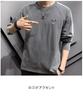 Logo Long Long Long Slim Slim Pullover Cut and Sewn Casual Room Round American Brother Sports [unifiss] Men's T-Shirt, T, Line, Deer, Tops, Sleeves,