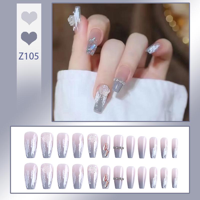 Handmade Press-On Nails – Crushed Diamond Butterfly Glitter Tips Collection