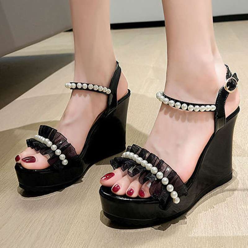 Wedge heel sandals women's 2025 new summer fashion versatile muffin heightened platform summer fairy style high heels