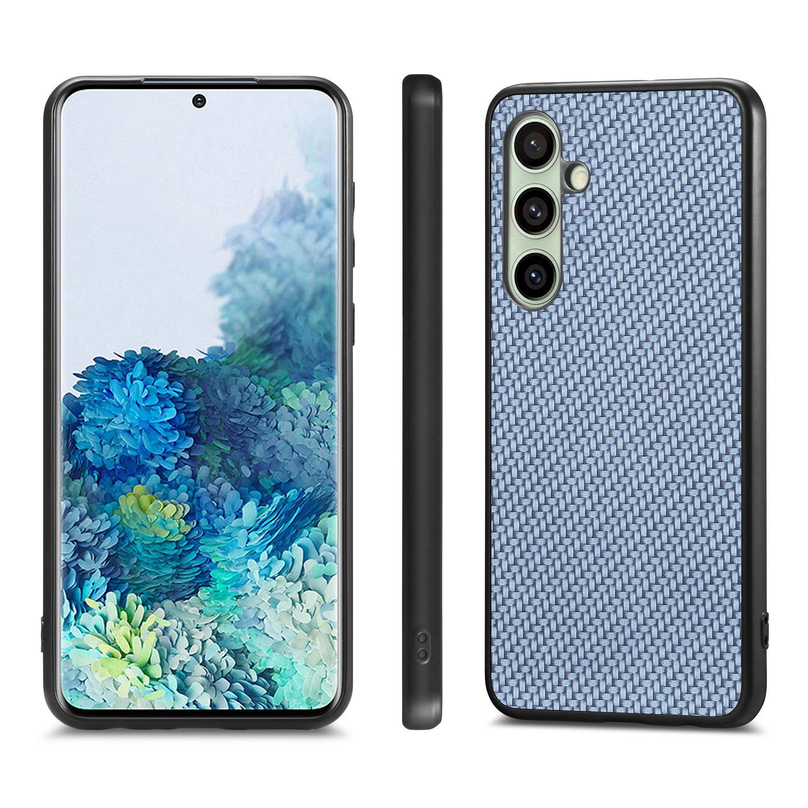 

For Samsung Galaxy S25+ Case Carbon Fiber Texture PU+PC+TPU Phone Back Cover Green