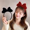 Snow White Velvet Headband with Large Red Bow - Perfect for Sweet Photos and Stage Performances