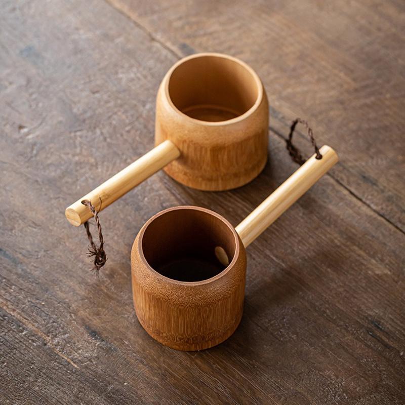 400ml Soup Serving Ladle Bamboo Water Ladle Soup Kitchen Utensils Japanese Ladles Style Ladel Spoons Kitchen Garden