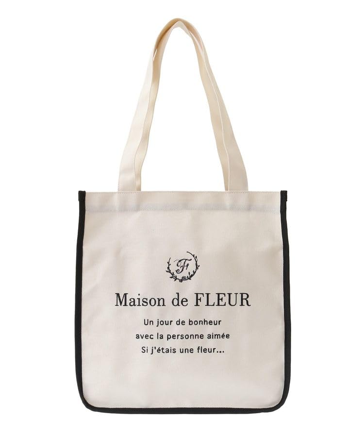 

Maison de FLEUR Piping Square Tote Bag, Ivory, 08000129100