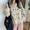 Korean Polka Dot Knit Cardigan: Women's Cozy Round Neck Sweater - 2025 Autumn/Winter Collection