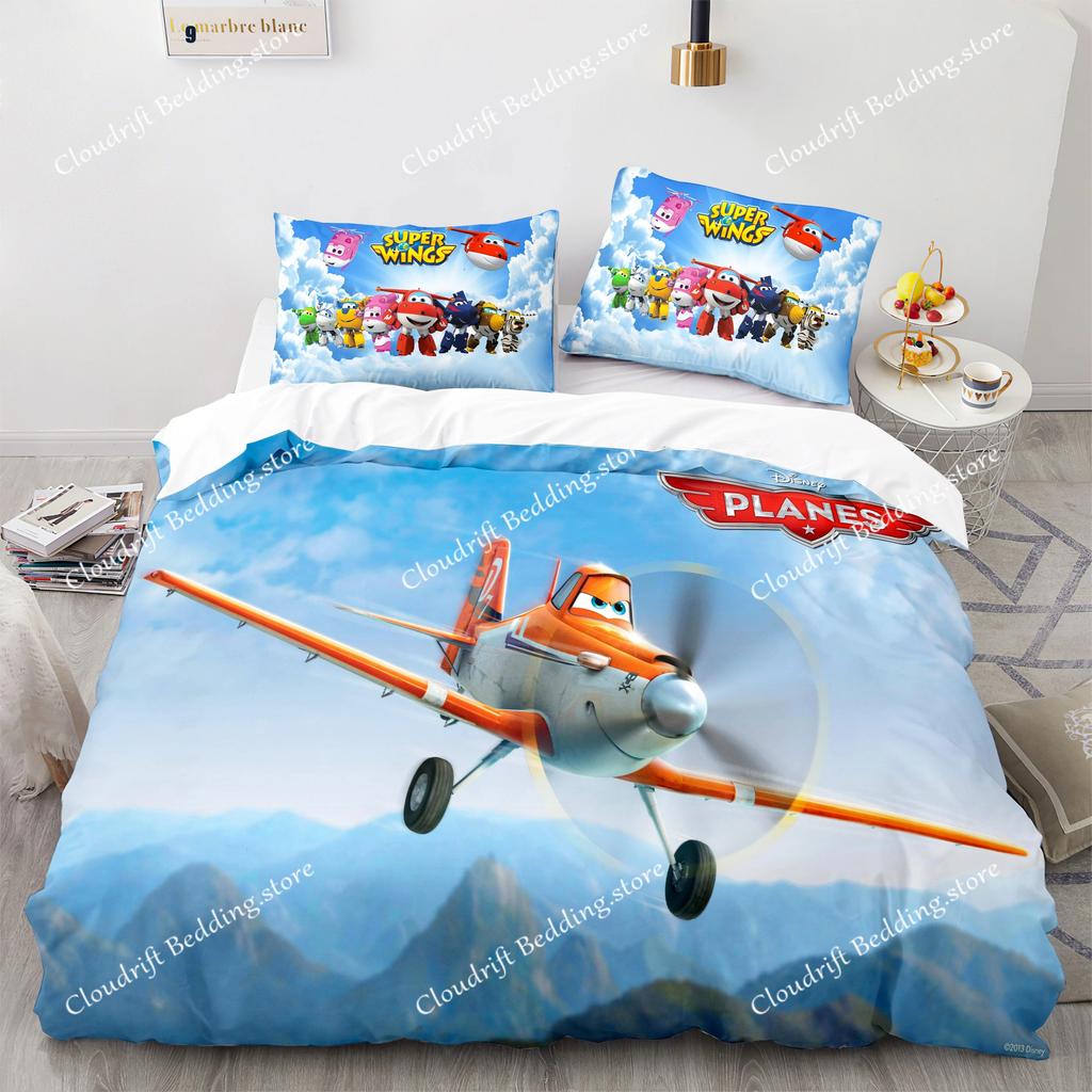 Super Wings Bedding Set Bedspread Single Twin Full Queen King Size Game Super Wings Bed Set Children's Kid Bedroom Duvetcover