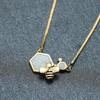 Spring and Summer Korean Geometric Jewelry Gold Bee Necklace Womens Simple Retro Style
