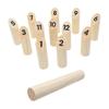 Wooden Numbered Block Tossing Game Throw Bowling Throwing Scatter Family Game Yard Game Set for Party Playground