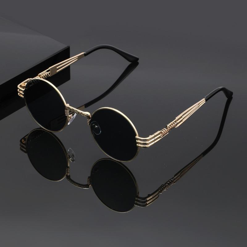 Fashion Round Sunglasses Women Retro Trend Punk Metal Sun Glasses High Quality Classic Men Luxury Brand Eyewear Uv400 Goggles