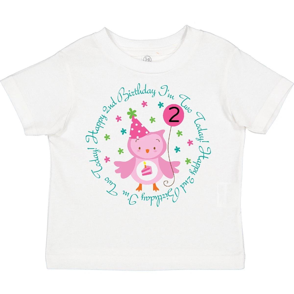 

Inktastic 2nd Birthday Owl I m Two Years Old Girls Toddler kids boys T-Shirt Second Today 130