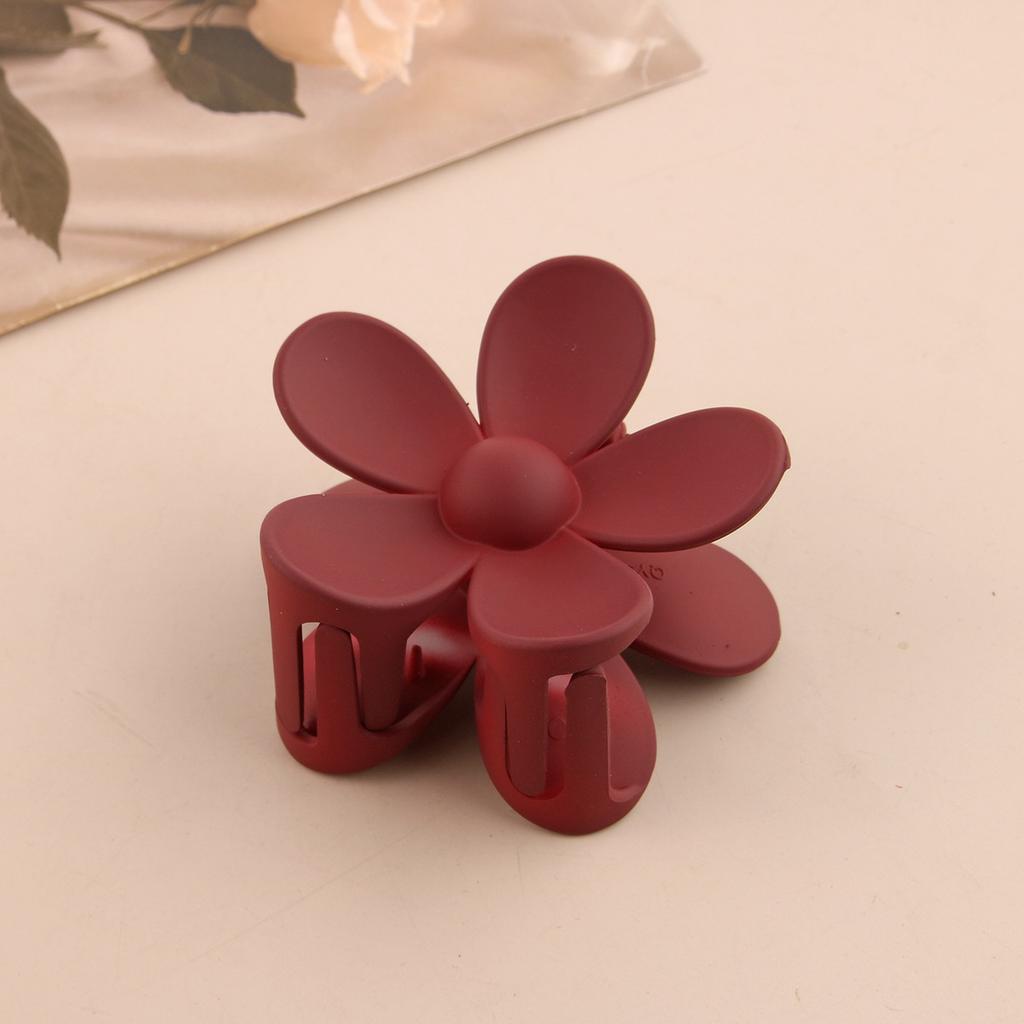 Large Size 7cm Fashion Flower Hair Claws Colourful Ponytail Hair Accessories Matte Hair Claw Clips For Women Girls