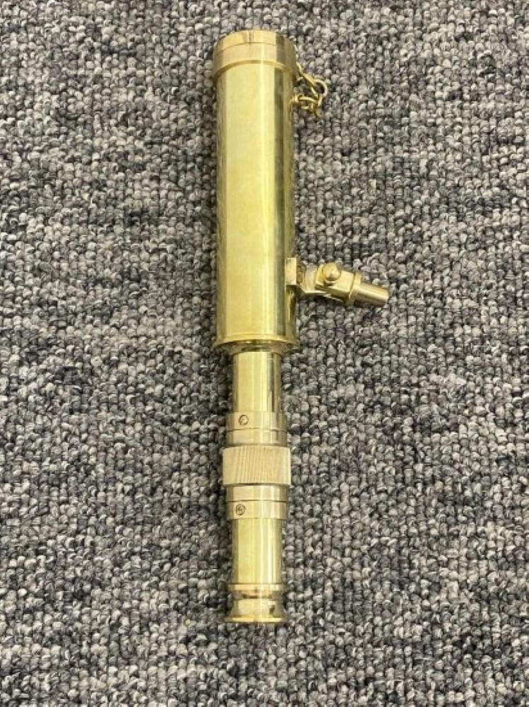 Messing Teleskop mit Holzstativständer Maritim Nautisch Vintage Schreibtischdeko