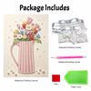 Pearl art canvas wall decoration bedroom living room pearl mosaic flower vase tulip bouquet floral embroidery wall art print