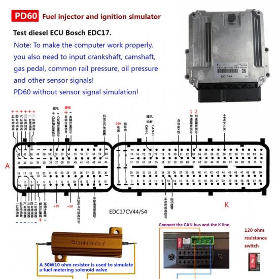 AM-PD60 Fuel Injector Ignition Simulator ECU Maintenance Platform Testing Equipment for Gasoline Diesel Vehicle Computer Board