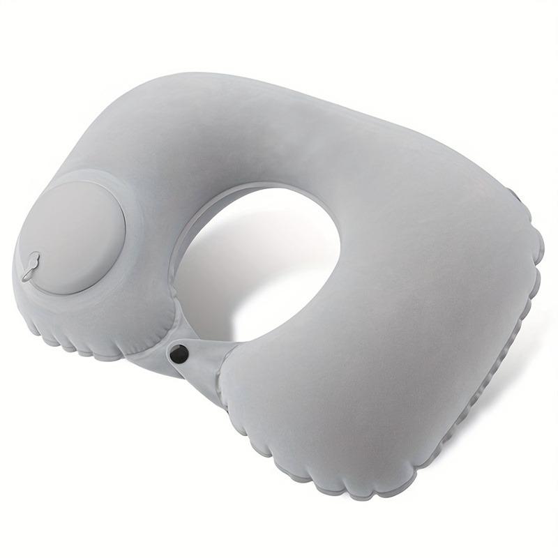Car Portable Neck Protection U-shaped Compression Inflatable Pillow, Outdoor Nap, Camping, Travel Flocking PVC Airplane Pillow