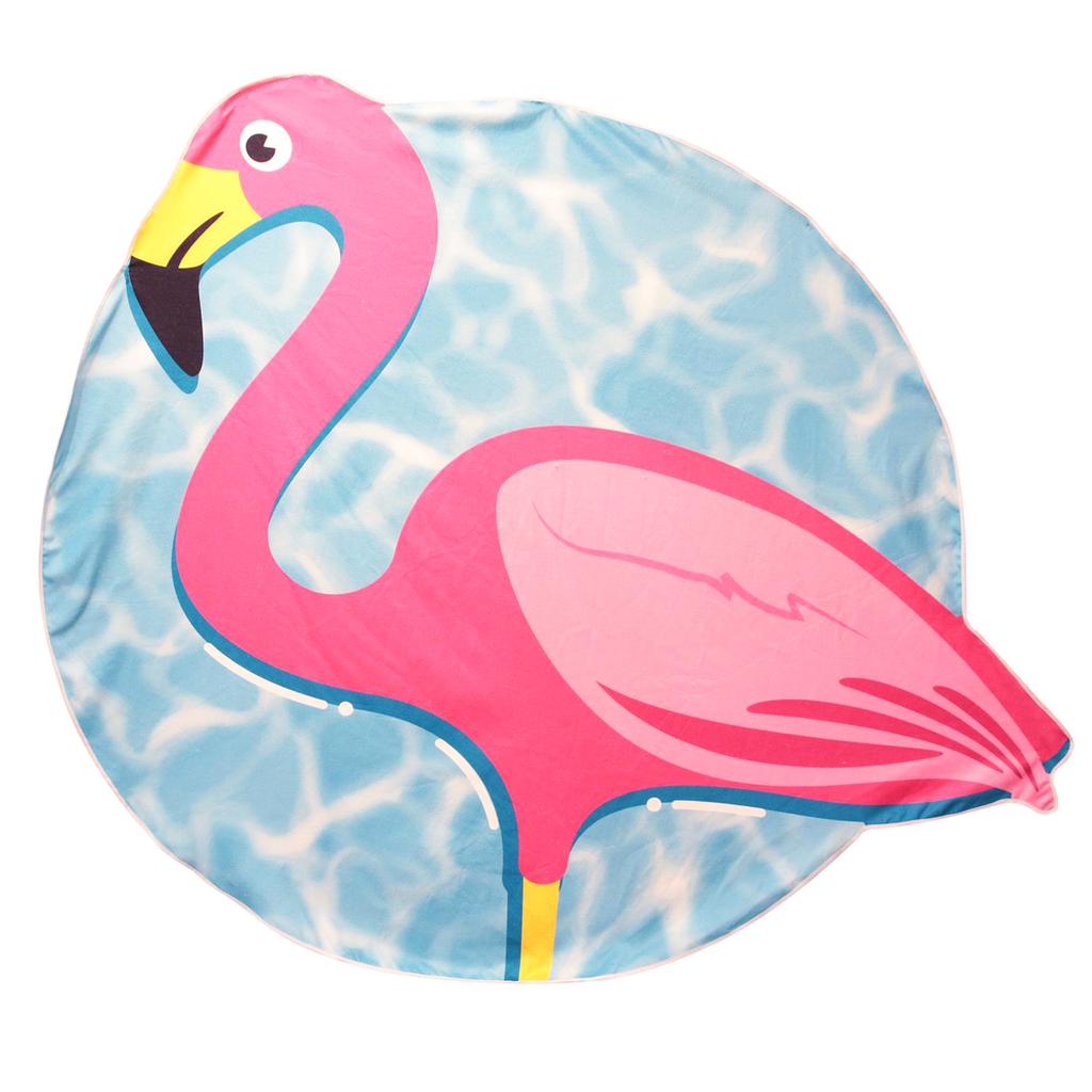 Les Trésors De Lily [Q0525] - Designer Beach Towel 'Flamingo' Pink Blue - 150 Cm