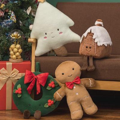 INS Weihnachtsfeiertags-Kissenbezug: Festliche Baumpuppe, Sofa- oder Bettkissen, Rot