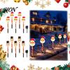 Charming Winter Porch Decorations 5Pcs Solar Christmas Yard Stake Light, Waterproof LED Garden Lamp with Snowman Decor Santa Claus Design, Outdoor