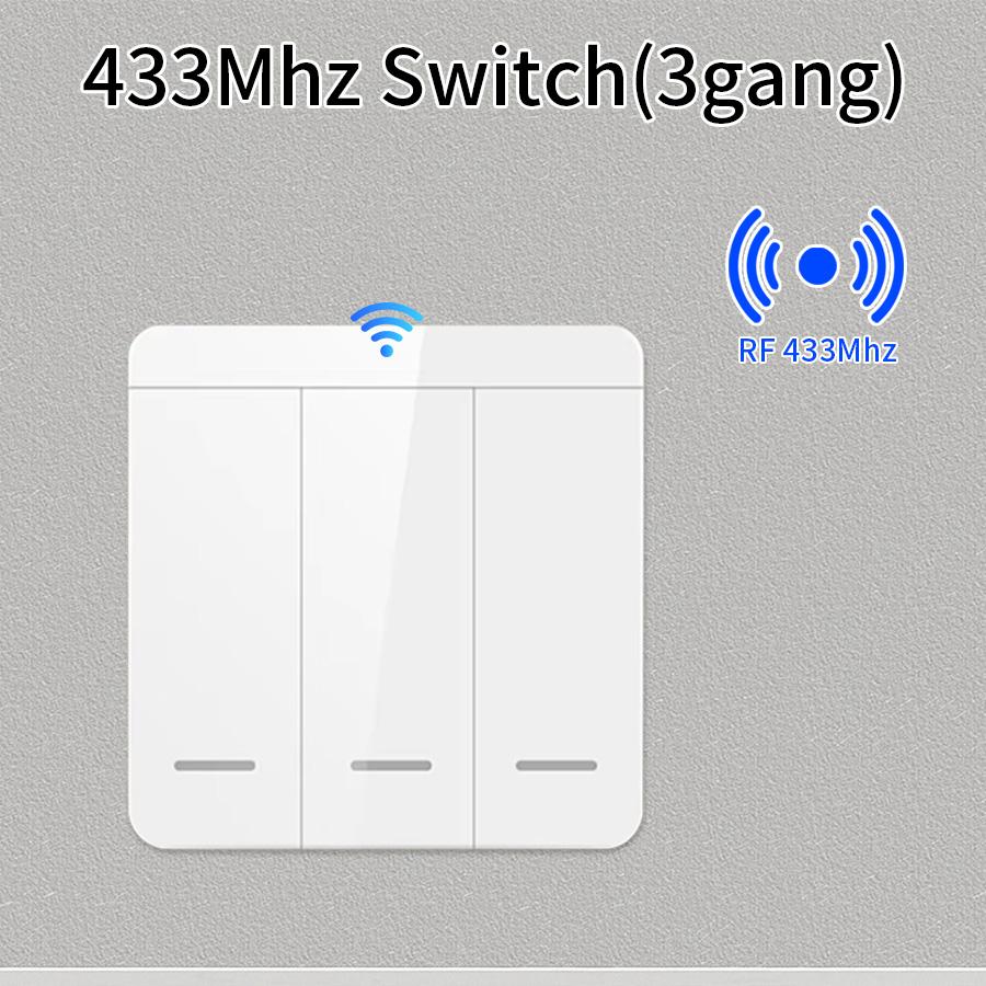 RF 433Mhz Universal Wireless Remote Control Light Switch 10A 110V 220V Relay Receiver 1/2/3 Gang Wall Panel Switch For LED Lamp