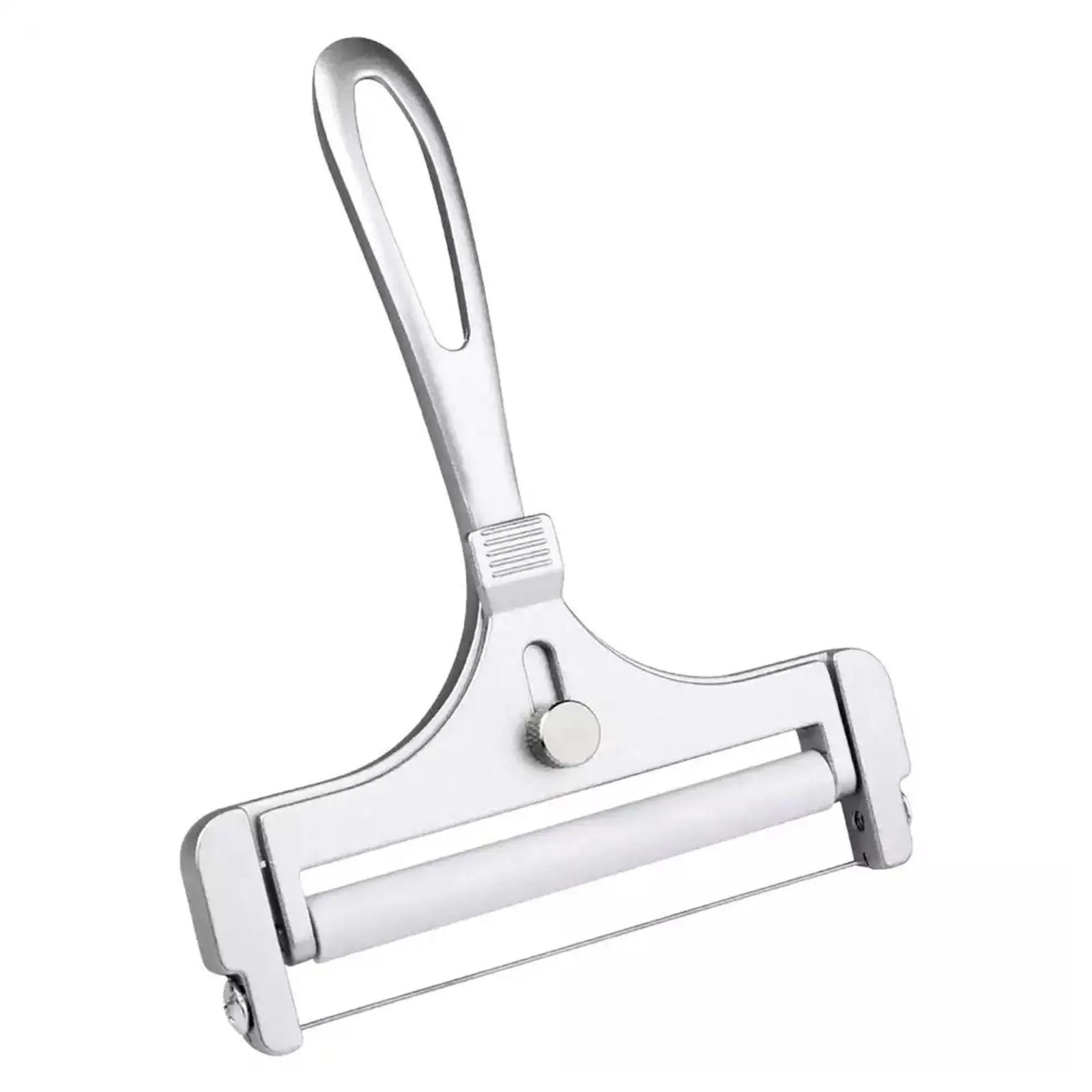 

Cheese Slicer With Steel Wire & Roller Adjustable Kitchen Manual Slicer Cheese Butter Grater Thickness Cutter Che W9L5 срібний