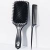2pcs Black Comb Set, Exfoliating Anti-static Paddle Style Air Brush, Pointed Tail Comb, Suitable for All Types of Hair