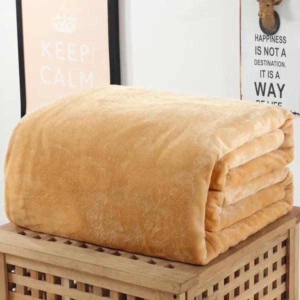 Cobertor luxuoso de flanela de lã, cobertor sólido leve e aconchegante de microfibra de pelúcia