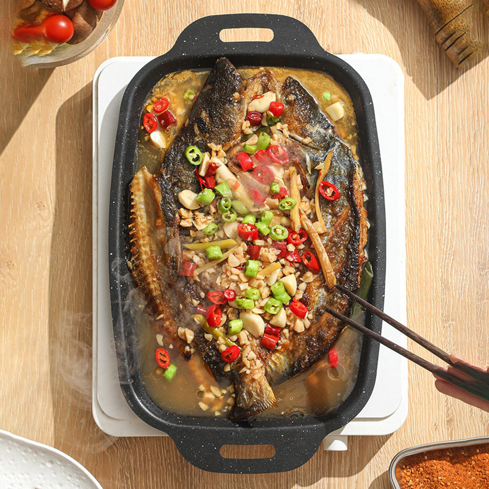 

Барбекю Гриль Сковорода Универсальная Углеродистая сталь с ручками Антипригарная Прямоугольная для дома Блины S