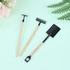 3Pcs/Set 1:12 Dollhouse Miniature Shovel Hoe Farming Tools Garden Accessories