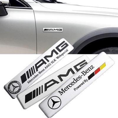 1PCS 3D Aluminum Car Body Trunk Stickers Auto Modification Accessories AMG For Mercedes BenzW108 W124 GLC CLA CLS A B C E Class