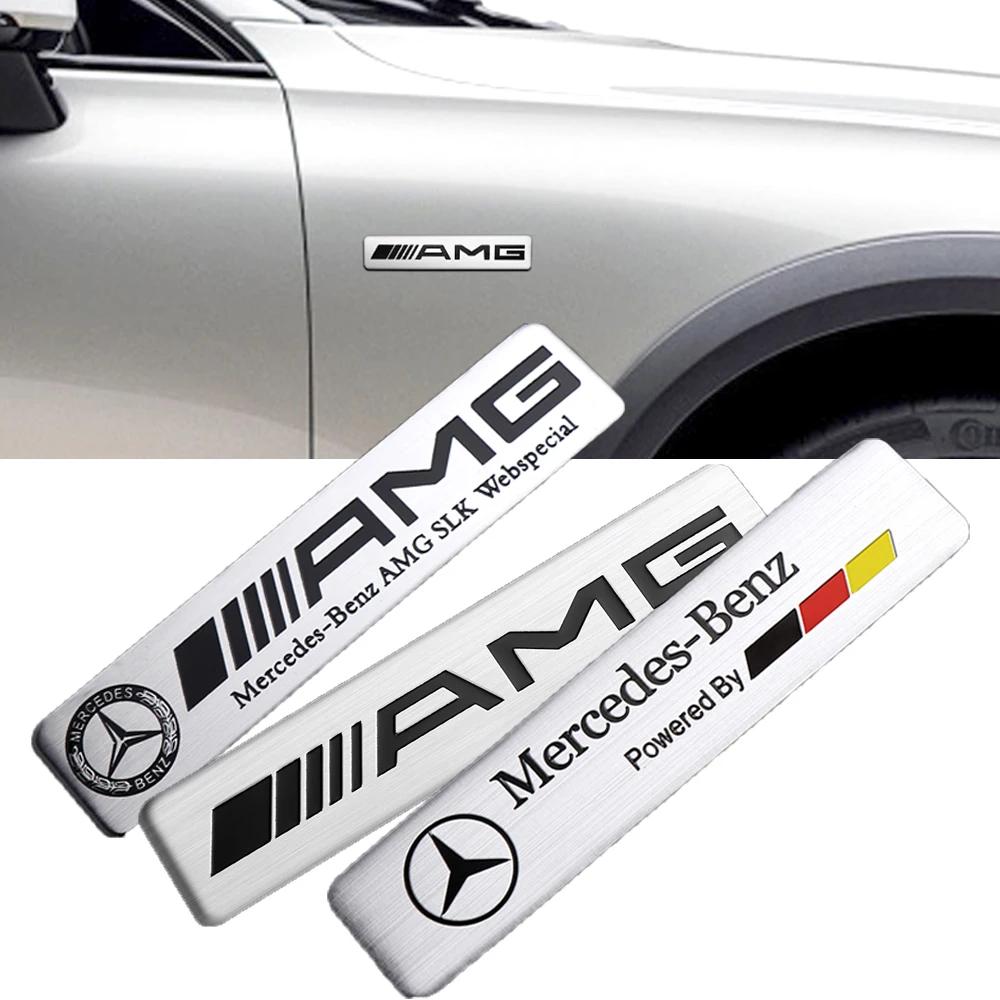 1PCS 3D Aluminum Car Body Trunk Stickers Auto Modification Accessories AMG For Mercedes BenzW108 W124 GLC CLA CLS A B C E Class NKT0