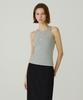 Siyajyu Sitp5271 Basic Round Neck Crop Sleeveless Top_Melange Gray