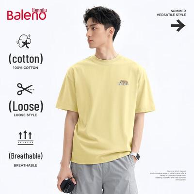 Tricou Bărbați Baleno Bumbac Pur Croială Largă Mânecă Scurtă