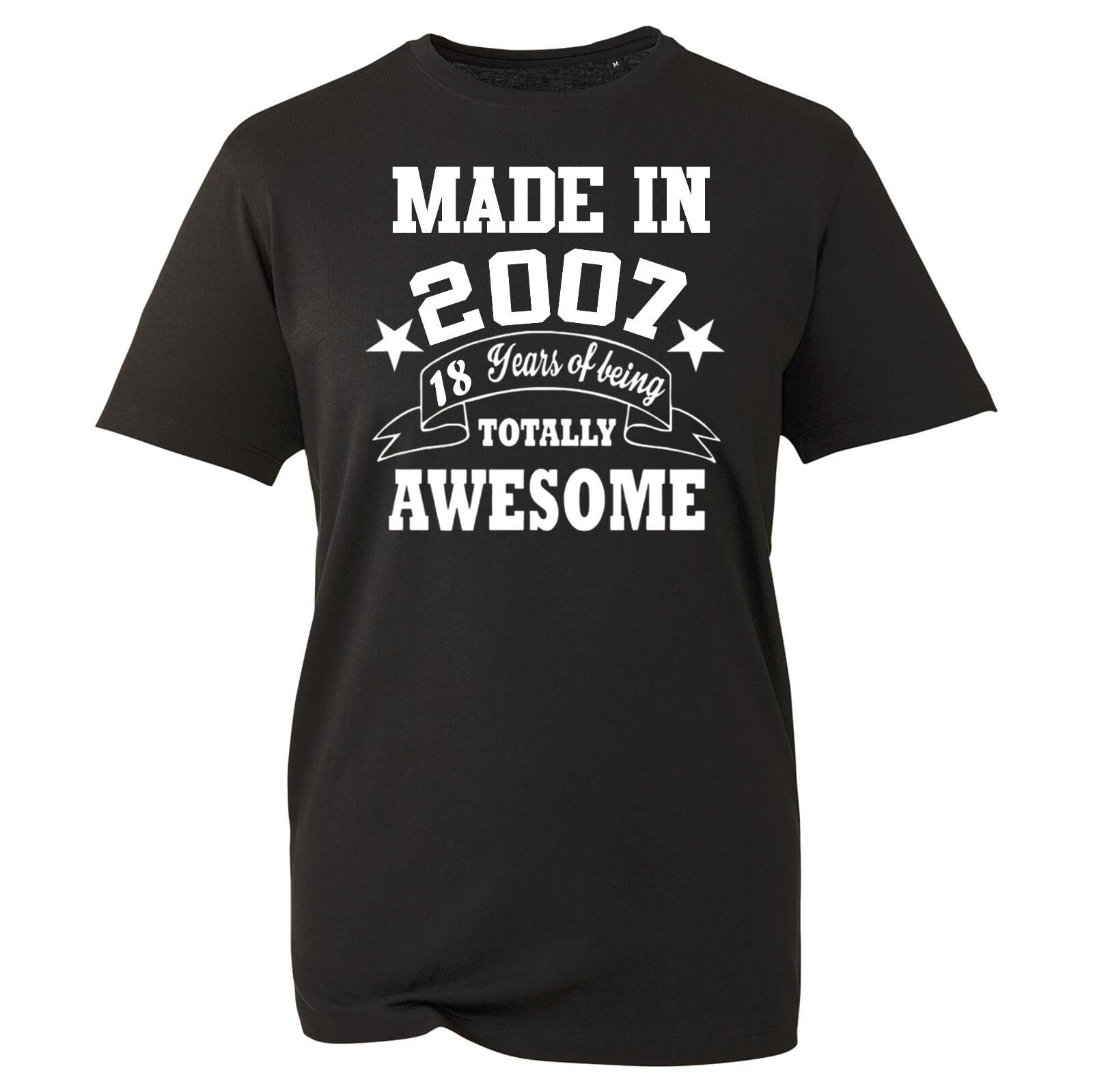 18th Birthday Men s T-Shirt, Funny Gift Idea Made in 2007 18 Years old Tee Top L