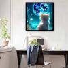 New Arrival 5D DIY Full Circle Diamond Painting "Cat Looking at the Moon" Embroidery Cross Stitch Home Decor Gift