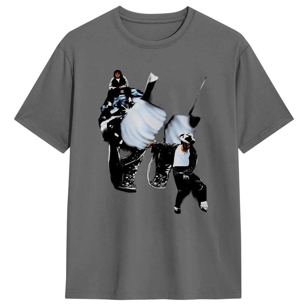 Michael Jackson King Of Pop Moonwalk Men's T Shirt  Funny Tees Short Sleeve Crewneck T-Shirts 100% Cotton Printing Tops