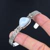 Natural Owyhee Blue Opal Gemstone Bangle Adjustable 925 Silver For Girls